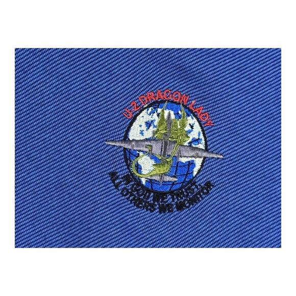 Lockheed Martin U2 Dragon Lady Plane Logo Mens Blue Polo Shirt Size 3XL - Picture 4 of 12